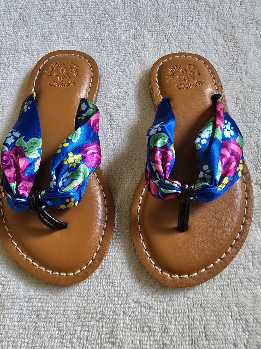 Matilda Jane Girls Blue Floral Scarf Knot Sandals